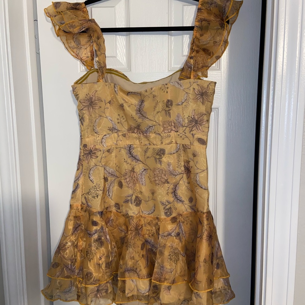 TOBI yellow floral mini dress